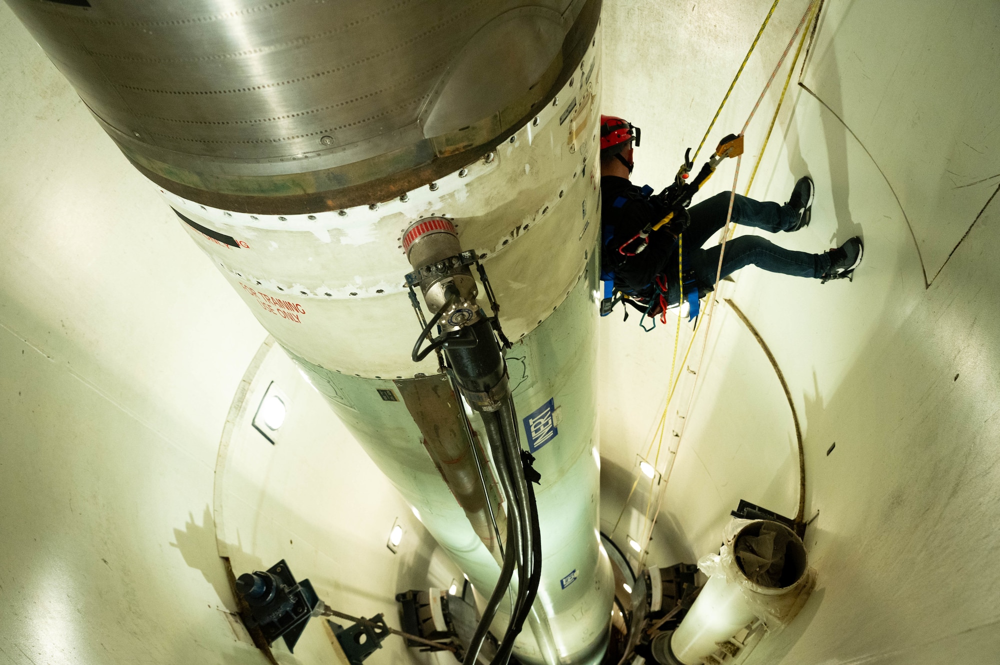 Airmen participate the Global Strike Joint Missile Silo Rescue Working Group exercise at F.E. Warren AFB, Wyoming, Oct. 26, 2024.