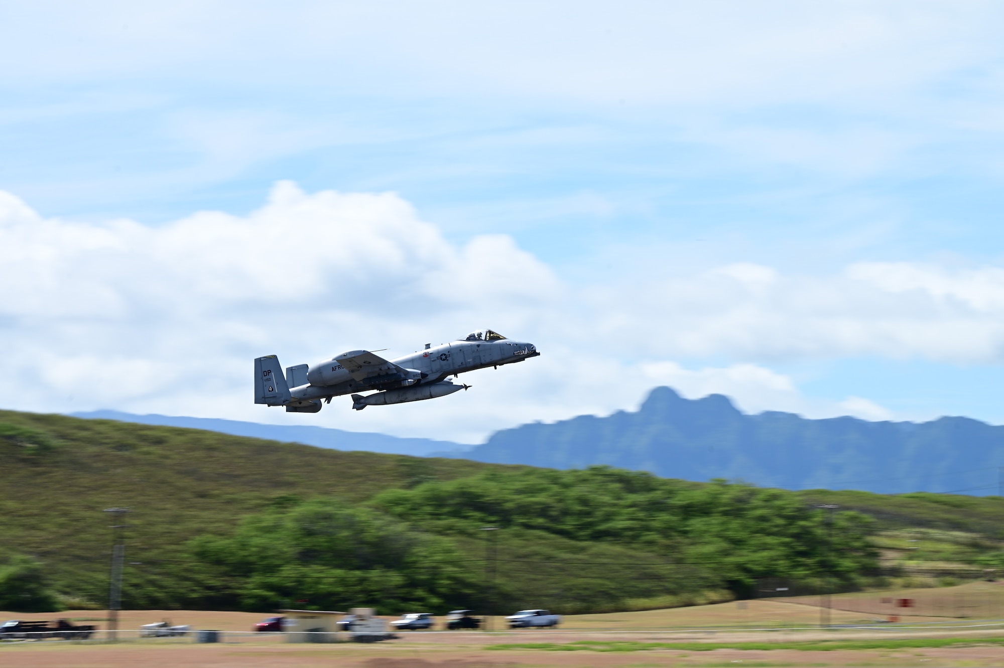 A A-10 Thunderbolt II “Warthog” from the 924th Fighter Group of the 944th Fighter Wing takes off from Marine Corps Base Hawaii, July 29, 2024, during the unit’s participation in Rim of the Pacific (RIMPAC) 2024. This was the last year the unit will participate in RIMPAC with their belove “Warthogs” as the unit is divesting, and the A-10 fleet in going through a phase retirement. The U.S. Air Force's decision to divest the 924th Fighter Group is part of a broader strategy to modernize and streamline its operations. (U.S. Air Force Photo by MSgt Courtney Richardson)