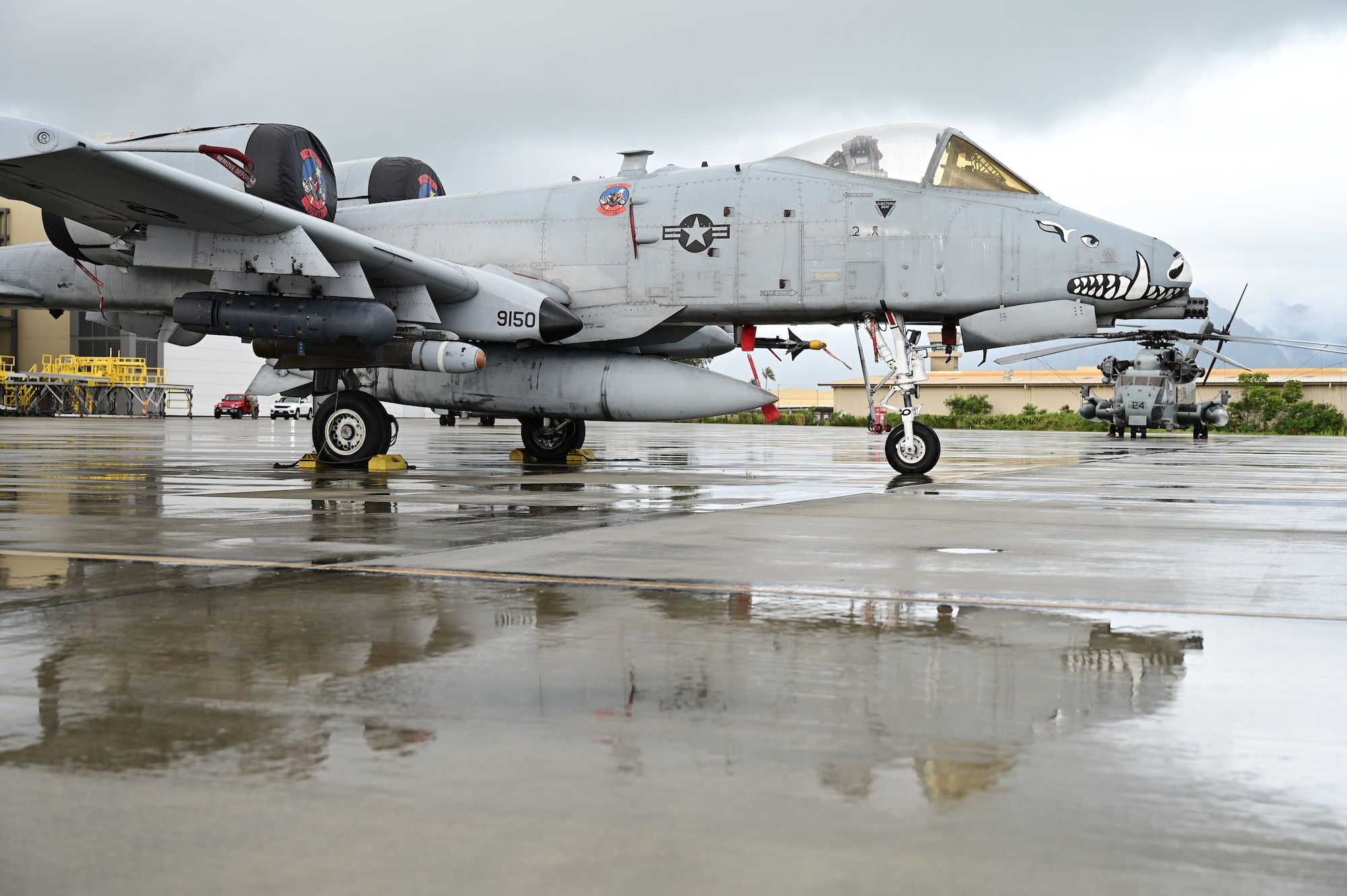 An A-10 Thunderbolt II from the 47th Fighter Squadron sits on the flightline at Marine Corps Base Hawaii, July 30, 2024, during the unit’s participation in Rim of the Pacific (RIMPAC) 2024. The U.S. Air Force is executing a phased retirement of the A-10 Thunderbolt II fleet, aiming for complete divestment by 2029. The U.S. Air Force is executing a phased retirement of the A-10 Thunderbolt II fleet, aiming for complete divestment by 2029. (U.S. Air Force Photo by MSgt Courtney Richardson)