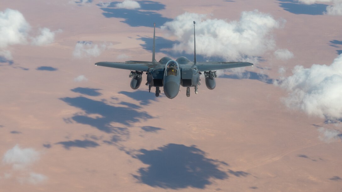 A U.S. Air Force F-15E Strike Eagle