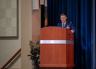 WOTS commandant speaks at graduation ceremony.