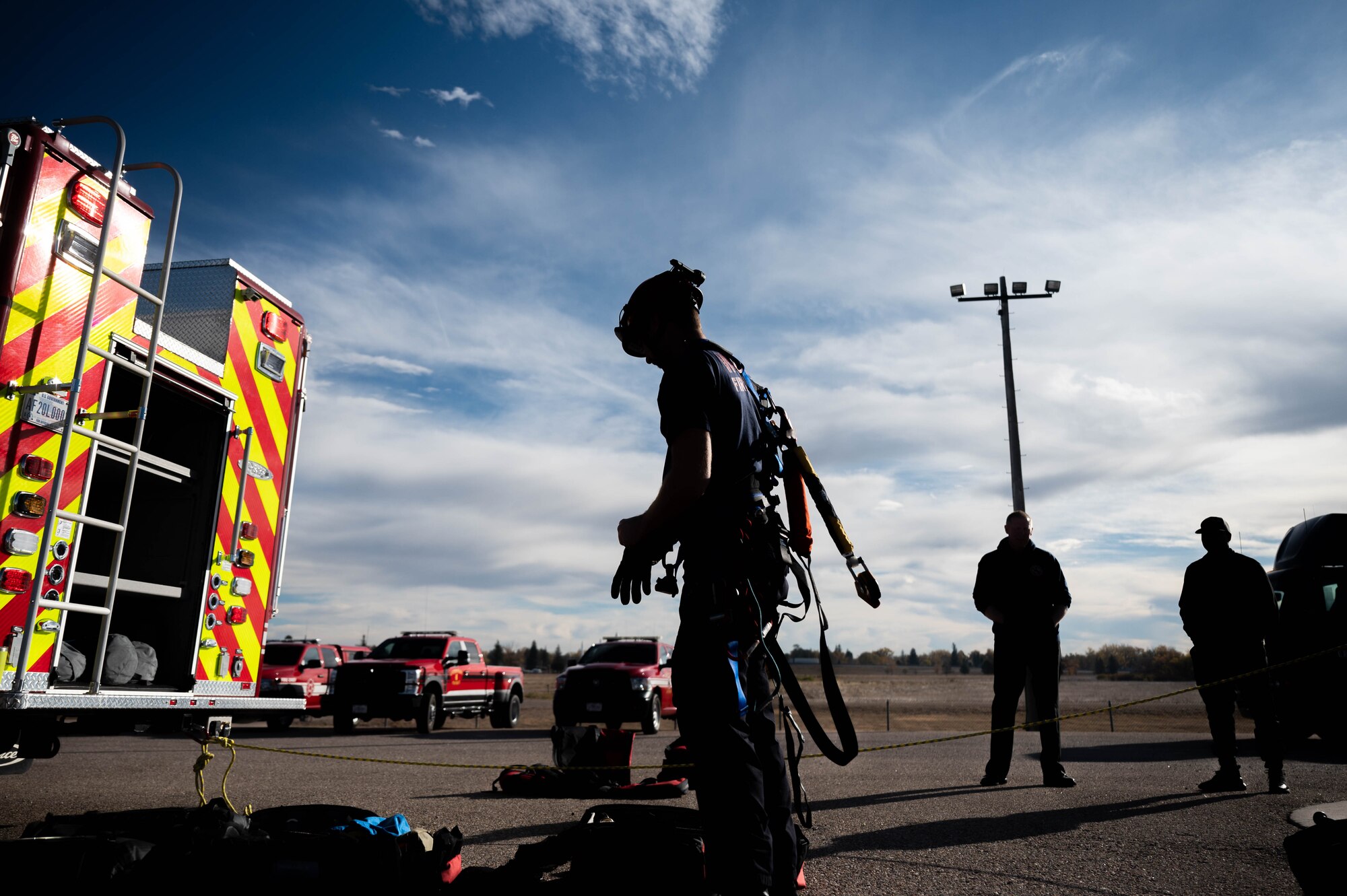 Airmen participate the Global Strike Joint Missile Silo Rescue Working Group exercise at F.E. Warren AFB, Wyoming, Oct. 26, 2024.