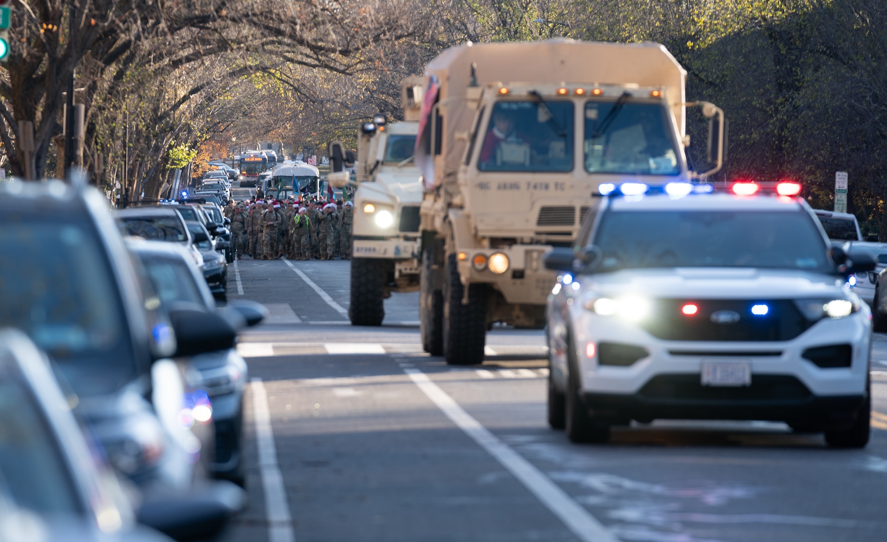 More than 450 members of the District of Columbia National Guard, Maryland National Guard, Virginia National Guard, National Guard Bureau (NGB), various DoD partners, D.C. Government Operations-DCNG, Mayor’s Office of Veterans Affairs, and ROTC programs participated in a 5-mile holiday toy ruck in partnership with Children’s National Hospital, in Washington, D.C., Dec. 7, 2024. Participants were asked to bring a toy or purchase one. Additional donations were collected during a holiday toy drive at the D.C. Armory and the Herbert R. Temple Jr. Army National Guard Readiness Center (TARC), and later presented to children who will spend the holidays at the Children’s National Hospital.