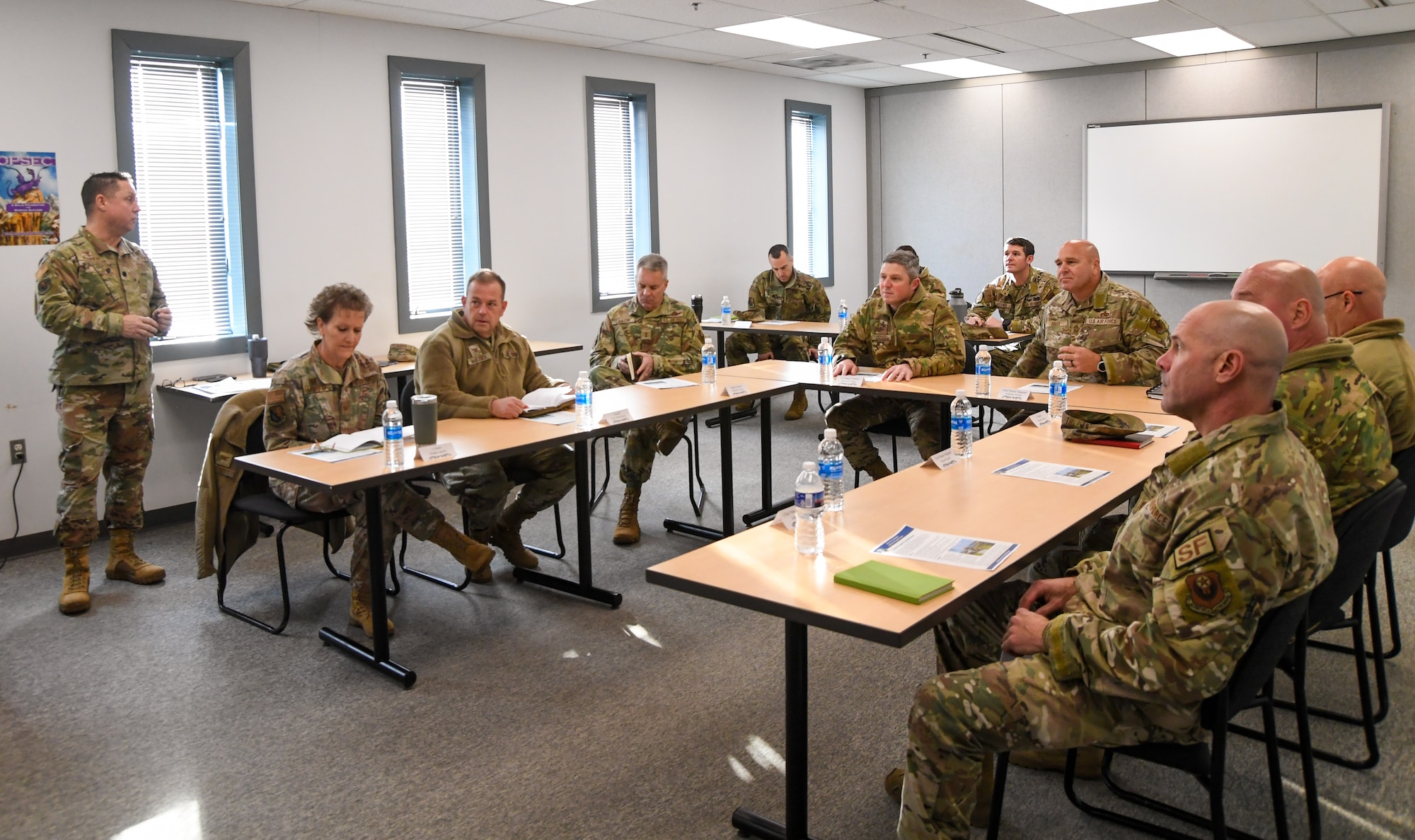 Military members in a meeting