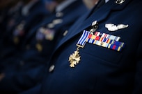 Eleven Airmen from the 134th Air Refueling Wing receive the Distinguished Flying Cross on Dec. 7, 2024, at McGhee Tyson Air National Guard Base, Knoxville, Tennessee, for helping defend Israel from a massive missile and drone attack from Iran.