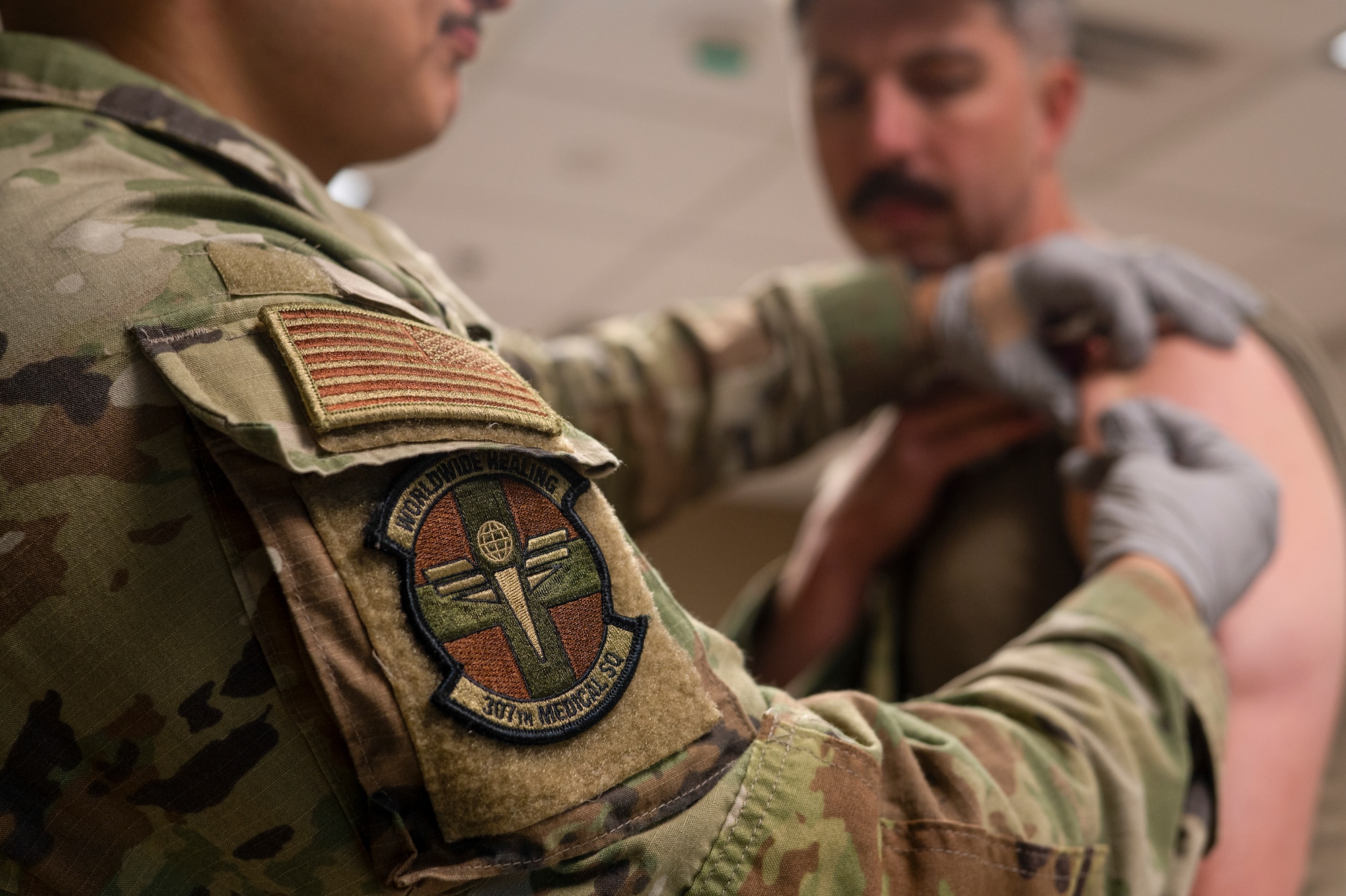 307thMedical Squadron Airmen train during an exercise.