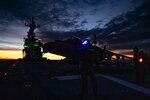 USS Iwo Jima (LHD 7) conducts flight operations in the Atlantic Ocean.