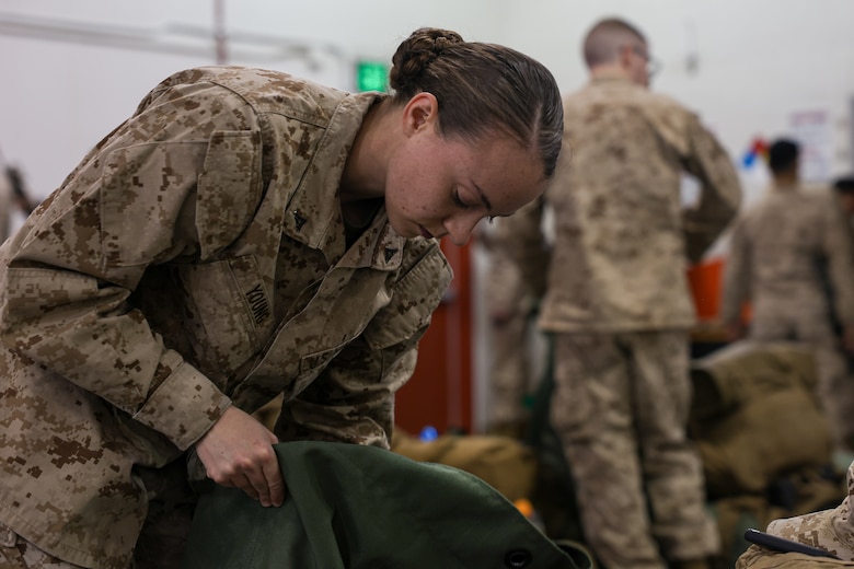U.S. Marines with Fox Company 2/23 prepare for the unit deployment program