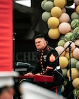 U.S. Marine Corps Sgt. Nikolas Slattery with Marine Band San Diego, performs at the San Francisco 49ers Salute to Service game vs. the Seattle Seahawks at Levi’s Stadium Santa Clara, California. Nov. 17, 2024. Marine Band San Diego participated in the Salute to Service game to help honor the nation's service members, veterans and their families. (U.S. Marine Corps photo by Capt. Austin Gallegos)
