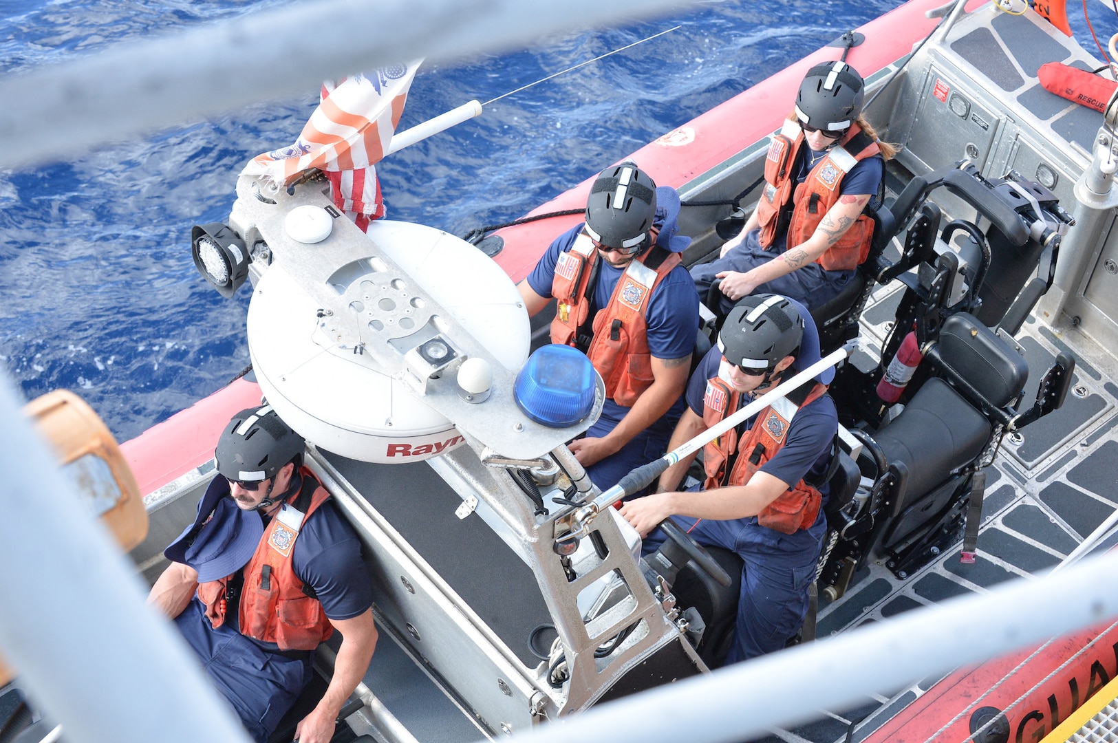 Coast Guard Cutter Alert (WMEC 630) crew members conduct small boat training to further their qualifications, Nov. 27, 2024, while underway. Alert's crew conducted a 60-day maritime safety and security patrol in the Florida Straits; the deployment marked its first since the cutter shifted home ports from Astoria, Oregon to Cape Canaveral, Florida in June of this year. (U.S. Coast Guard photo)