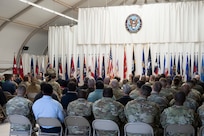 Photo during change of command ceremony