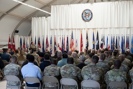 Photo during change of command ceremony