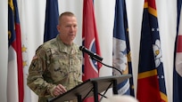 Photo during change of command ceremony
