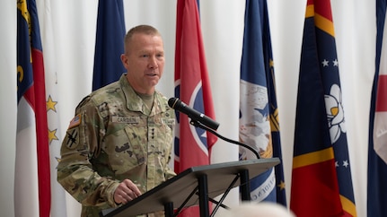 Photo during change of command ceremony