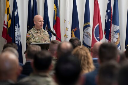 Photo during change of command ceremony