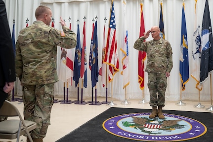 Photo during change of command ceremony