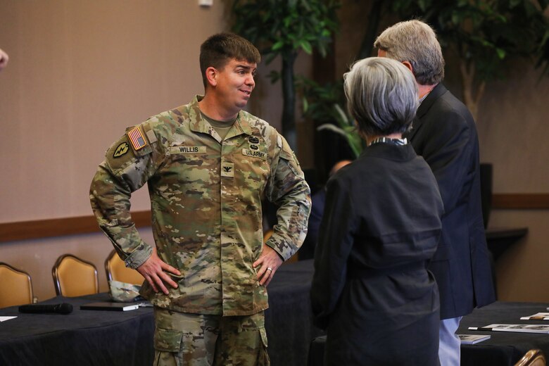 Col. Jeremiah Willis, Commander, U.S. Army Corps of Engineers – Far East District, prioritized the need for “good relationships” with all USACE FED stakeholders to enhance quality at the Engineering Quality Symposium from Nov. 13-14, 2024, at Camp Humphreys, South Korea. (U.S. Army photo by Monique Freemon)