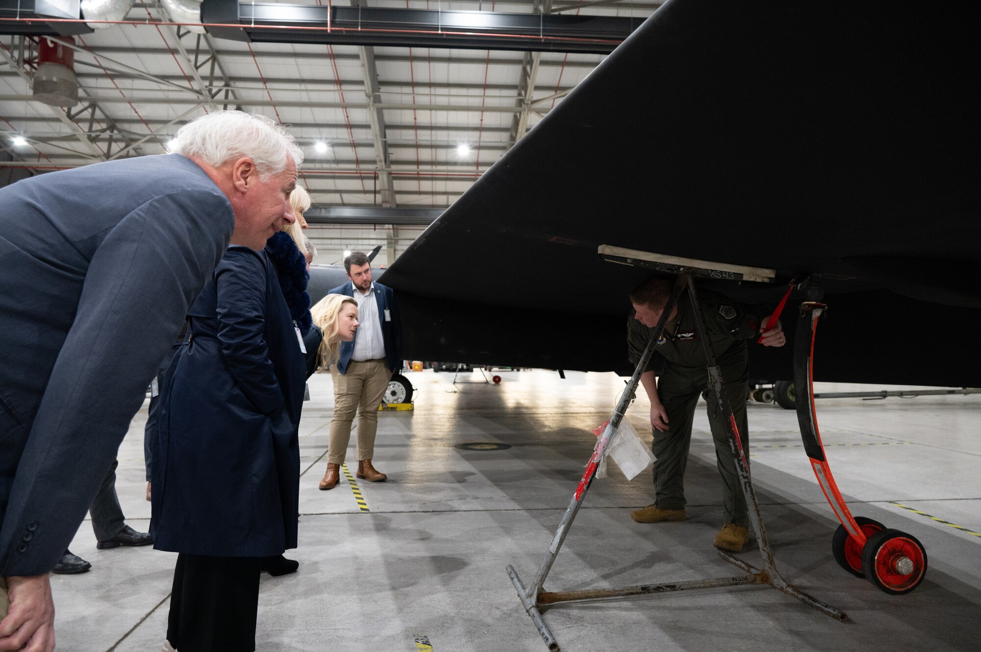 Visitors inspect a Lockheed U-2
