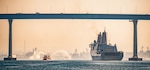 The San Antonio-class amphibious transport dock ship USS Green Bay (LPD 20) arrives in its new homeport of San Diego, Dec. 9, 2024, after nearly a decade forward-deployed to Sasebo, Japan as part of the America Amphibious Ready Group operating in the U.S. Seventh Fleet area of operations.