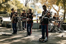 U.S. Marines assigned to Marine Band San Diego, Headquarters and Service Battalion, Marine Corps Recruit Depot San Diego, perform at California State University, Northridge, California, Nov. 20, 2024. The Marine Band San Diego’s job is to provide ceremonial music, boost morale and participate in outreach work and attend events and ceremonies. (U.S. Marine Corps photo by Cpl. Sarah M. Grawcock)