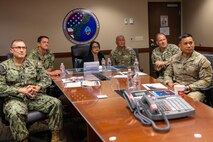 The Honorable Lou Leon Guerrero, governor of Guam, and senior military leaders on Guam track a Standard Missile-3 Block IIA as it intercepts a surrogate Medium Range Ballistic Missile target off the coast of Guam during the Missile Defense Agency’s Flight Experiment Mission-02 (FEM-02), from the Joint Region Marianas Regional Operations Center, Dec. 10.
