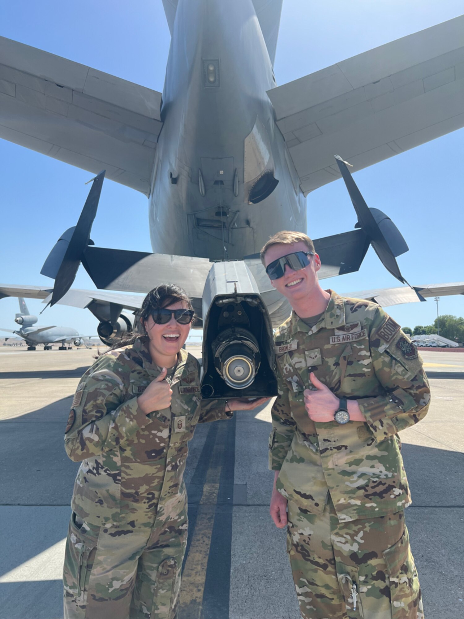 Airmen pose for a photo