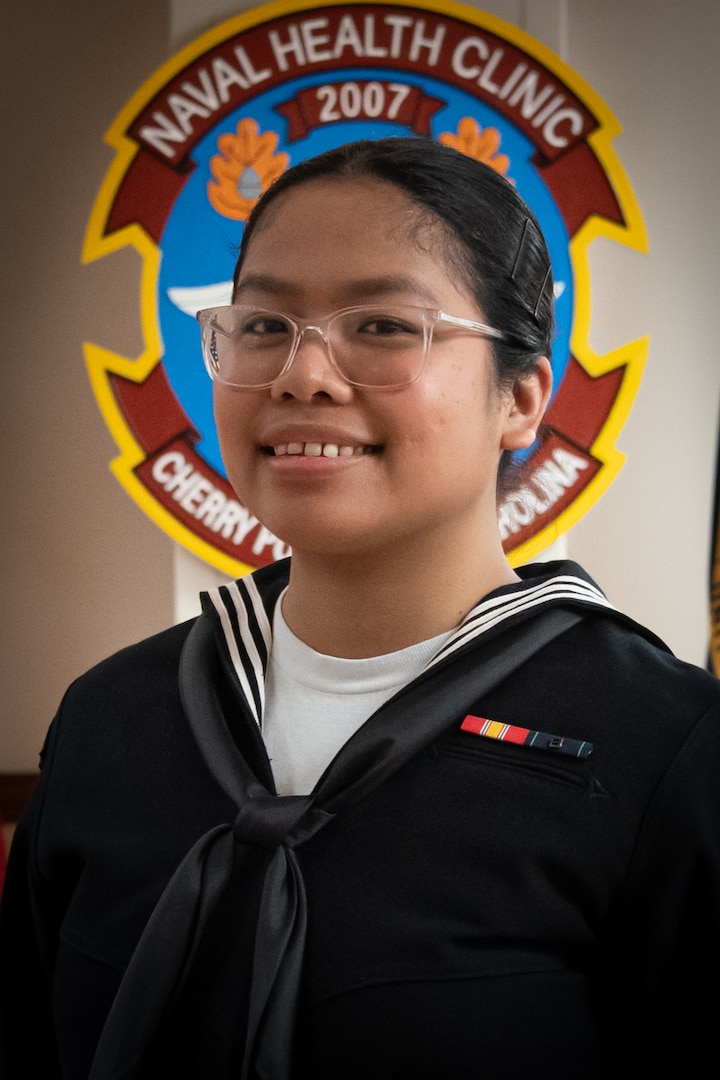 Hospitalman Ma. Angeline Viernes is Naval Health Clinic Cherry Point’s Blue Jacket of the Year for 2024.  Viernes advises other Sailors to remain committed to excellence in all tasks no matter if they are large or small.