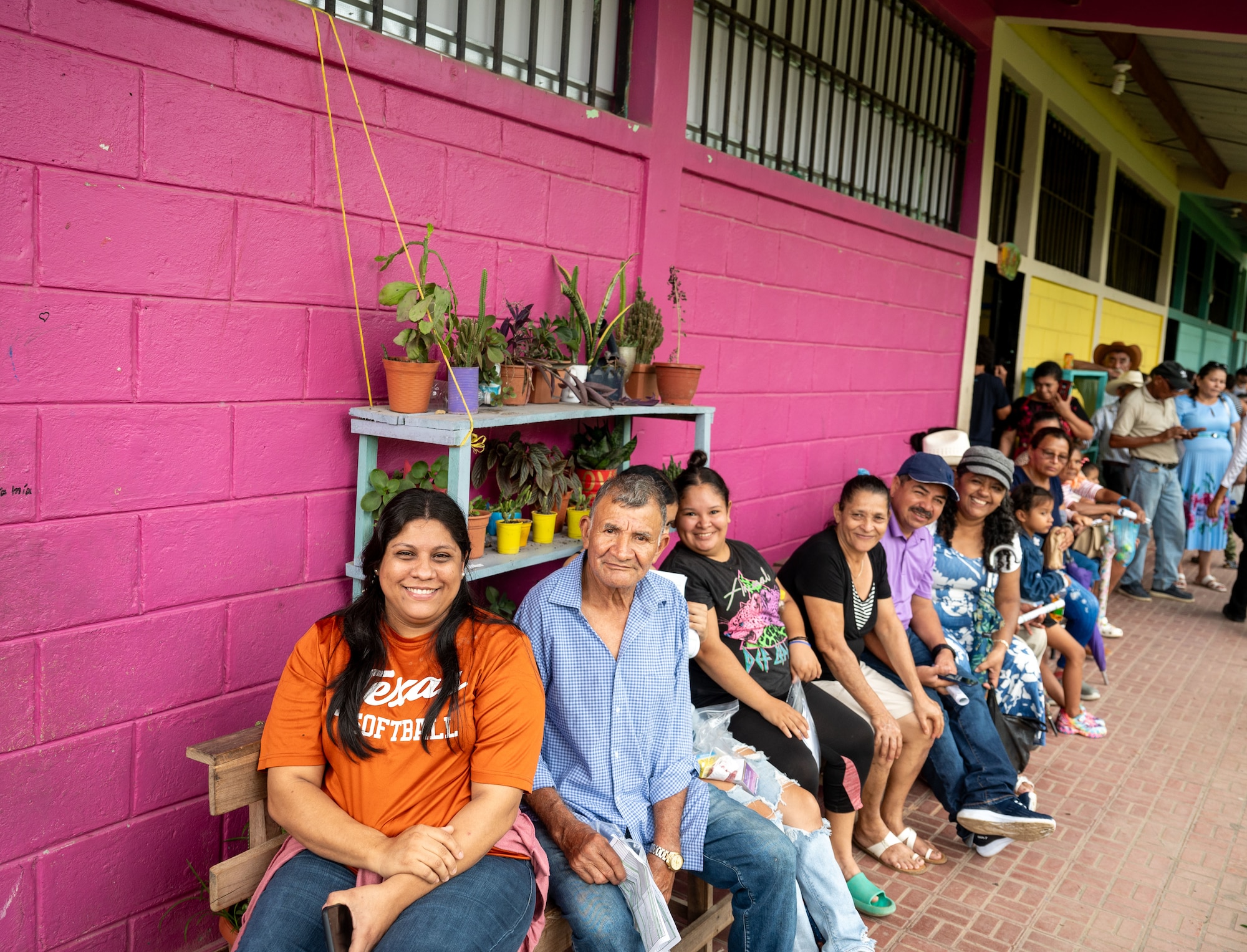 A group of Hondurans wait to be seen by medical care providers during an Army Force Battalion, JTF- Bravo medical mission near Tela, Honduras. Over three days, 18 service members from Joint Task Force-Bravo, alongside more than 50 Honduran counterparts, provided health care services to 835 Hondurans living in the vicinity of Tela, Honduras, Dec. 3 through 5, 2024. (U.S. Air Force photo)
