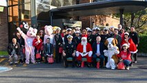 Volunteers from U.S. Naval Ship Repair Facility and Japan Regional Maintenance Center (SRF-JRMC) deliver the holiday spirit during the annual Christmas party at Miura Shiratori-en, Dec. 5, 2024.