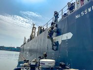 U.S. Navy SEALs and Indian MARCOS conduct VBSS training during Exercise SANGAM 2024 in Goa, India.