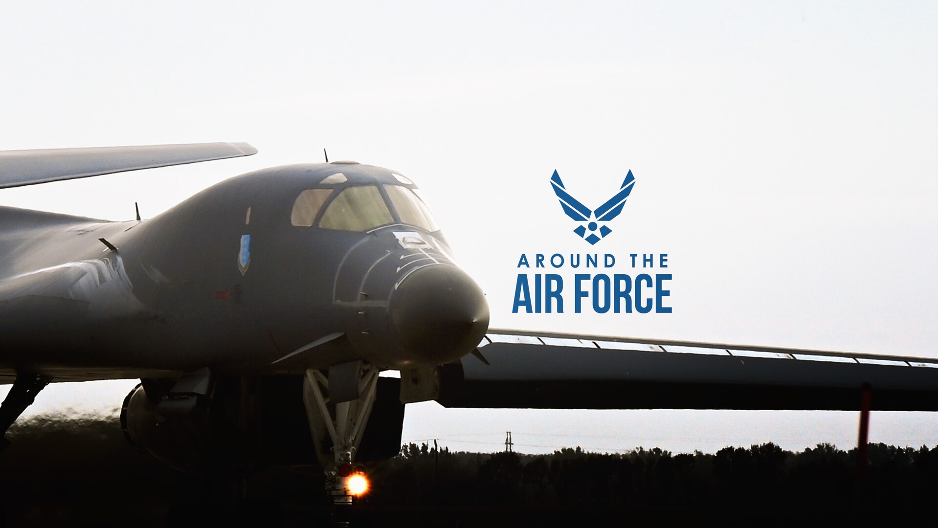 Graphic with U.S. Air Force aircraft and Around the Air Force logo above wing.