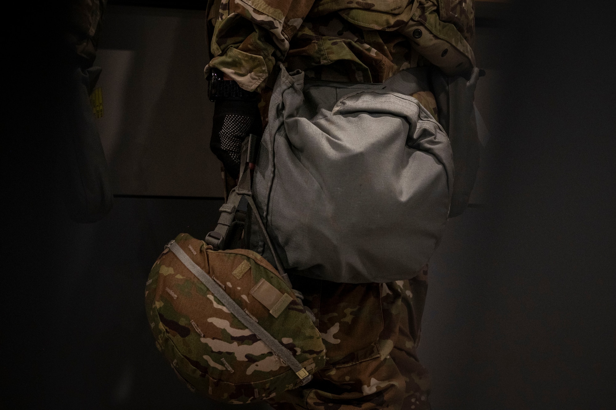 A Korean Service Corps Pyeongtaek Mobilization Station member awaits in-processing during a simulated contingency operations training at Osan Air Base, Republic of Korea, Dec. 5, 2024. The 51st Logistics Readiness Squadron joined the KSC to conduct simulated contingency operations starting from Camp Humphreys to Osan Air Base. (U.S. Air Force photo by Senior Airman Sabrina Fuller-Judd)
