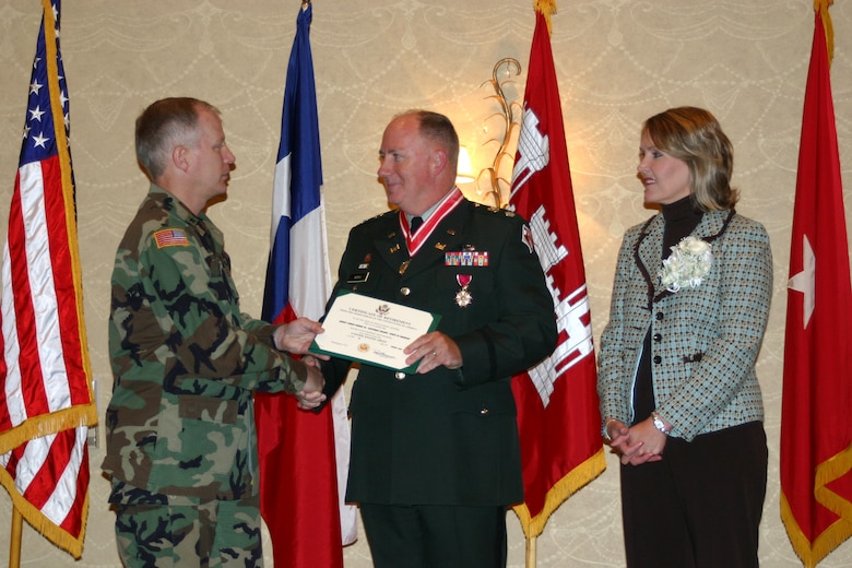 Army Lt. Col. Bob Morris was the Fort Worth District Deputy Commander from January 2003 to December 2005.  During a retirement ceremony on September 26, 2005, he received his certificate of retirement from Brig. Gen. Jeffrey Dorko, Southwestern Division commander.