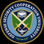 Defense Security Cooperation University seal on black background
