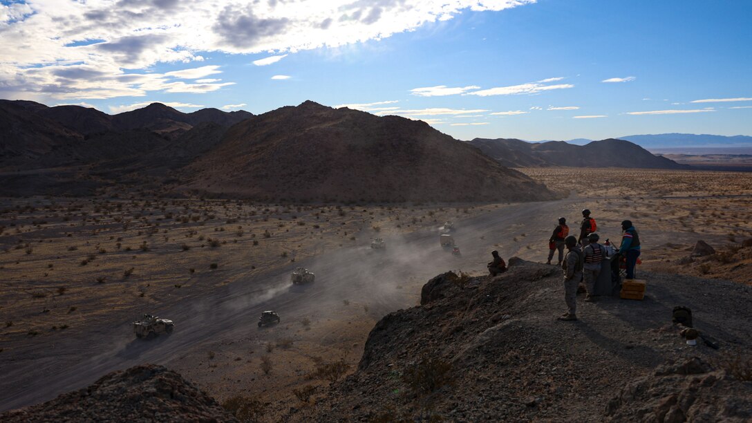U.S. Marines with 2nd Battalion, 23rd Marine Regiment conduct motorized operations on Noble’s Pass for upcoming deployment