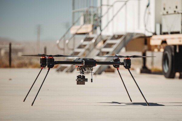 An unmanned drone is photographed.