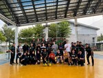 Members of the Western Air Defense Sector’s 225th Air Defense Squadron pose for a group photo after a volleyball game with their sister squadron Royal Malaysian Air Force 320 Squadron, Control and Reporting Center 1, Nov. 13, 2024, Kuantan, Malaysia.  The 10-day exchange included discussions about radar operations, air defense strategies, and threat evaluations.  (Courtesy photo)