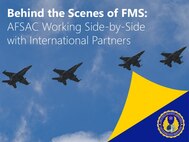 Infographic with four jets flying in formation and the slide title: Behind the Scenes of FMS