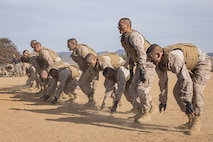 U.S. Marine Corps recruits with Fox Company, 2nd Recruit Training Battalion, participate in a Crucible event at Marine Corps Base Camp Pendleton, California, Dec. 3, 2024. The Crucible is a 54-hour exercise where recruits apply the knowledge they learned throughout recruit training to earn the title United States Marine. (U.S. Marine Corps photo by Lance Cpl. Jacob B. Hutchinson)