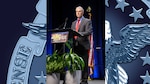 David Koch, Defense Logistics Agency Research and Development director, speaks to attendees from government, industry and academia during the Defense Manufacturing Conference in Austin, Texas, Dec. 2, 2024. The event included presentations, panels, exhibits and technical sessions. Photo courtesy of DLA Research and Development.