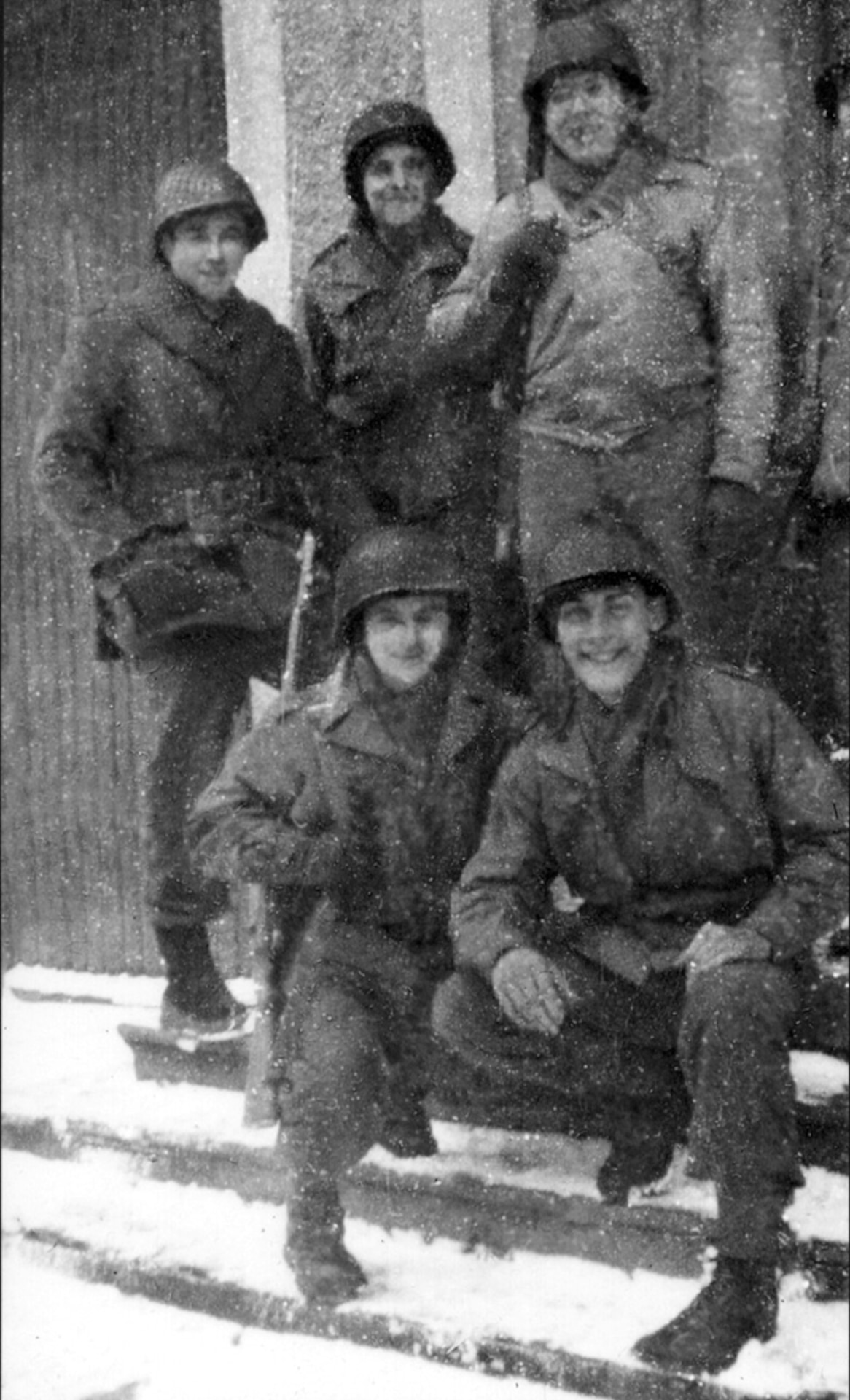 Members of the 28th Infantry Division's 109th Infantry Regiment in Belgium on Dec. 27, 1944, during the Battle of the Bulge. (U.S. Army photo)