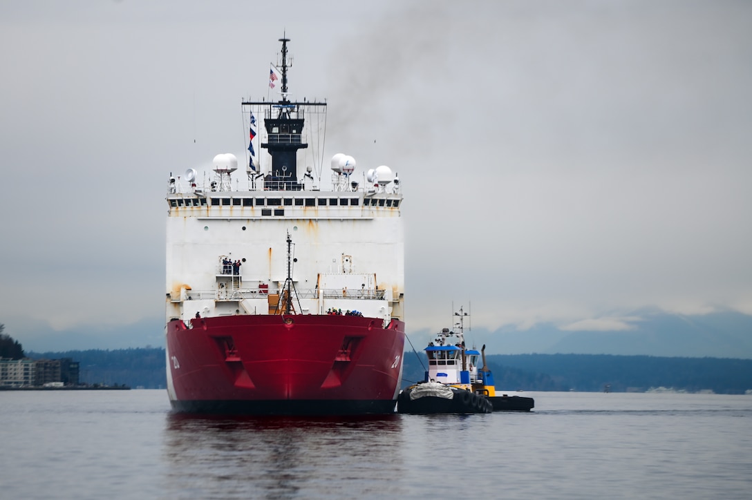 The Coast Guard Cutter Healy (WAGB 20) arrives in Seattle from a multi-month deployment, Dec. 12, 2024. The Healy is the United States' largest and most technologically advanced polar icebreaker and was commissioned in 2000. (U.S. Coast Guard photo by Petty Officer 3rd Class Annika Hirschler)