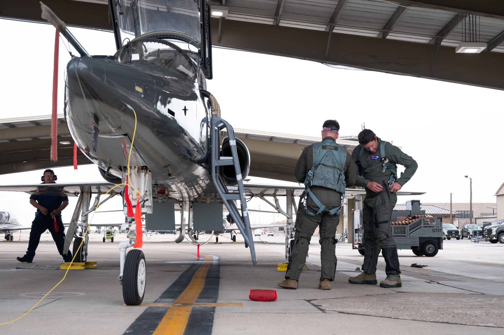 Laughlin Air Force Base hosted three world renowned extreme sports athletes, Travis Pastrana, Sean Chuma, and Ryan Sheckler, Dec. 4-6, 2024, for an extraordinary visit to create a unique opportunity to bridge the worlds of high-performance sports and undergraduate pilot training (UPT).