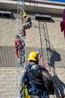 Radar, airfield and weather systems specialists with the 266th Range Squadron, a geographically separated unit of the 124th Fighter Wing, Idaho Air National Guard, complete tower climbing training on Mountain Home Air Force Base, Idaho, Dec. 10, 2024. Tower climbing is vital to maintain communication systems at the Saylor Creek Bombing Range, Mountain Home AFB and other military operating areas in Southern Idaho.