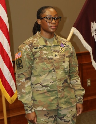 Sgt. Aneska S. Holness was presented the Purple Heart image.