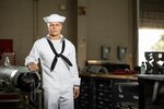 Seaman Isaiah Fye, assigned to the Mine Warfare Training Center (MWTC), a subordinate command of Surface Combat Systems Training Command, poses for a portrait onboard the Naval Base Point Loma Annex in San Diego, California, on Sept. 19, 2024. Fye is currently a student at MWTC, where he is training in mine warfare tactics to support operational readiness in the fleet. (U.S. Navy photo by Austen McClain)