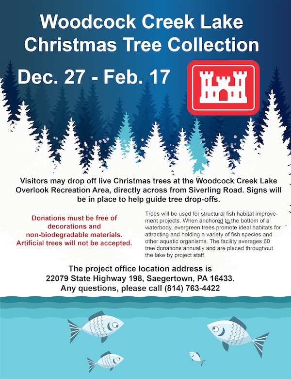 Army Corps to collect Christmas trees at Woodcock Creek Lake 