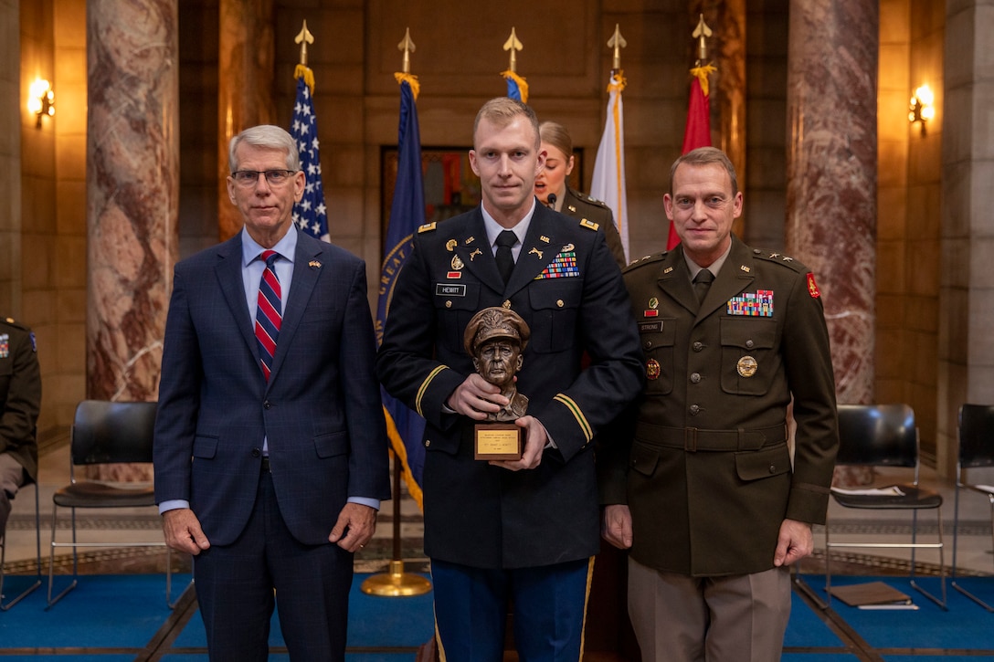 Nebraska Lieutenant Governor Joe Kelly, Maj. Gen. Craig Strong, Civilian Aide to the Secretary of the Army Richard Burch, and many others helped the National Guard celebrate its 388th birthday, on Friday, Dec. 13, 2024, during a ceremony at the Nebraska State Capitol in Lincoln, Nebraska.

The ceremony included speeches, a state rollcall of Nebraska National Guard communities, the awarding of the Douglas MacArthur Leadership Award to a Capt. Grant Hewitt, Soldier and Airmen of the Year recognitions, and the ceremonial cutting of the National Guard birthday cake.