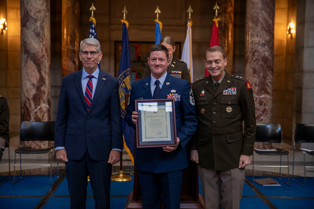 Nebraska Lieutenant Governor Joe Kelly, Maj. Gen. Craig Strong, Civilian Aide to the Secretary of the Army Richard Burch, and many others helped the National Guard celebrate its 388th birthday, on Friday, Dec. 13, 2024, during a ceremony at the Nebraska State Capitol in Lincoln, Nebraska.

The ceremony included speeches, a state rollcall of Nebraska National Guard communities, the awarding of the Douglas MacArthur Leadership Award to a Capt. Grant Hewitt, Soldier and Airmen of the Year recognitions, and the ceremonial cutting of the National Guard birthday cake.