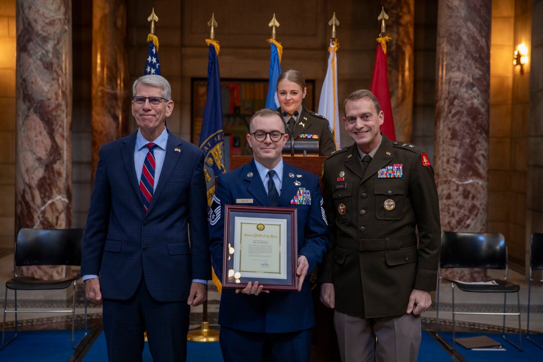 Nebraska Lieutenant Governor Joe Kelly, Maj. Gen. Craig Strong, Civilian Aide to the Secretary of the Army Richard Burch, and many others helped the National Guard celebrate its 388th birthday, on Friday, Dec. 13, 2024, during a ceremony at the Nebraska State Capitol in Lincoln, Nebraska.

The ceremony included speeches, a state rollcall of Nebraska National Guard communities, the awarding of the Douglas MacArthur Leadership Award to a Capt. Grant Hewitt, Soldier and Airmen of the Year recognitions, and the ceremonial cutting of the National Guard birthday cake.